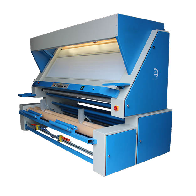 Raw, opener fabric quality control and winding machine.
